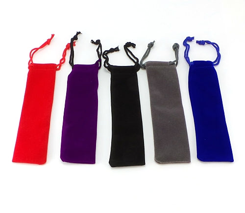 A selection of velvet pouches showing the colours